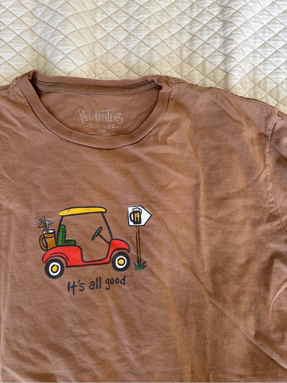 Brown Graphic Tee - It's All Good Golf Cart
